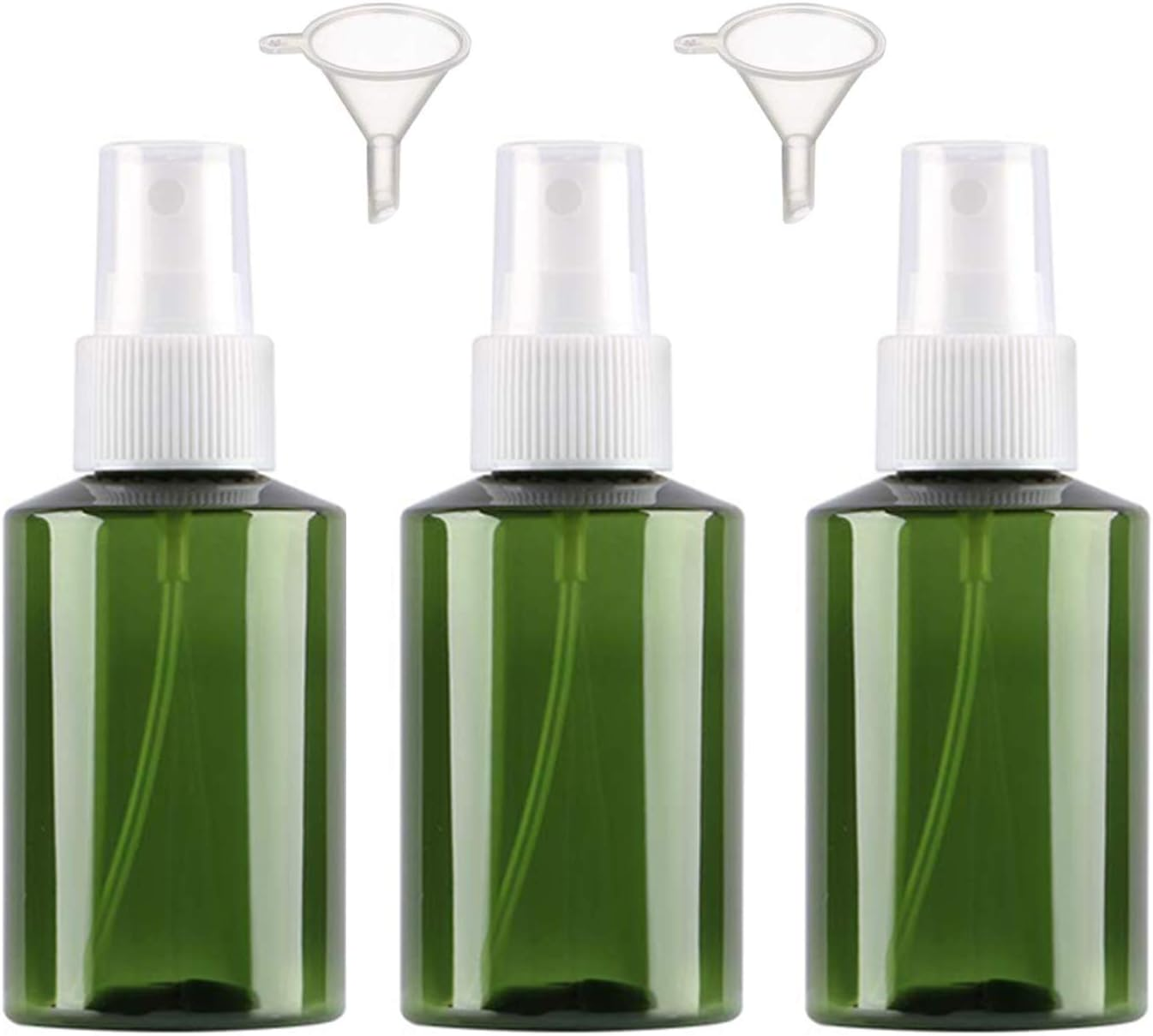 Alledomain Plastic Spray Bottles - Empty Refillable Fine Mist Travel Atomiser Sprayers Plastic Bottles Set Liquid Containers with 2 Funnels - Ideal for Makeup Remover Cosmetic Beauty Care, 150Ml*3, 150Ml