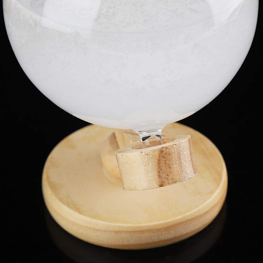 Weather Station - Storm Glass Weather Forecast - Creative Globe-Shaped - Storm Glass Bottle - Small Desktop Weather Predictor - with Wooden Base - for Home and Office image number 2