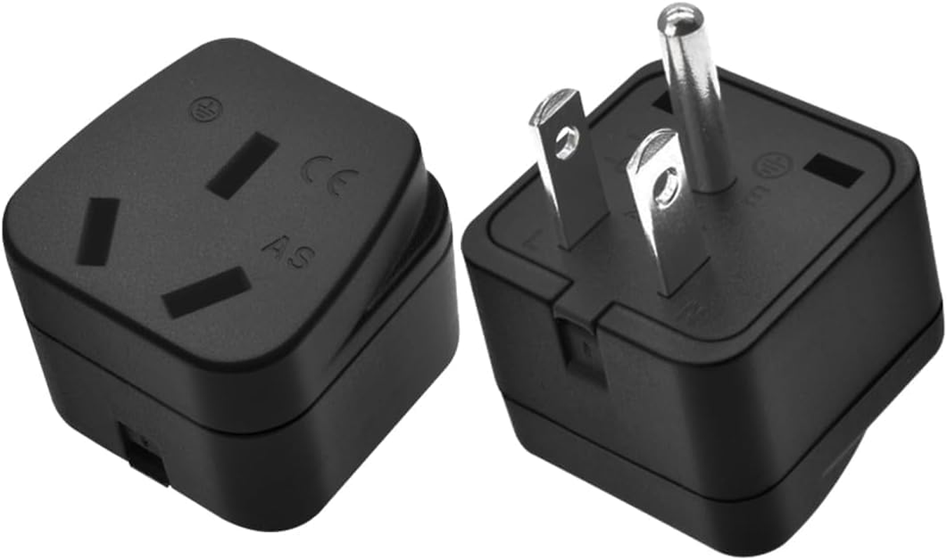NEMA5-15P to AU AS3112 Power Converters, Toptekits USA Nema 5-15P Plug to SAA Australia Female Socket AC Electrical Adapters,Au US Plug Adapter.Usa AU Outlet Plug Adapter (Adapter Black,2-Pack) image number 4