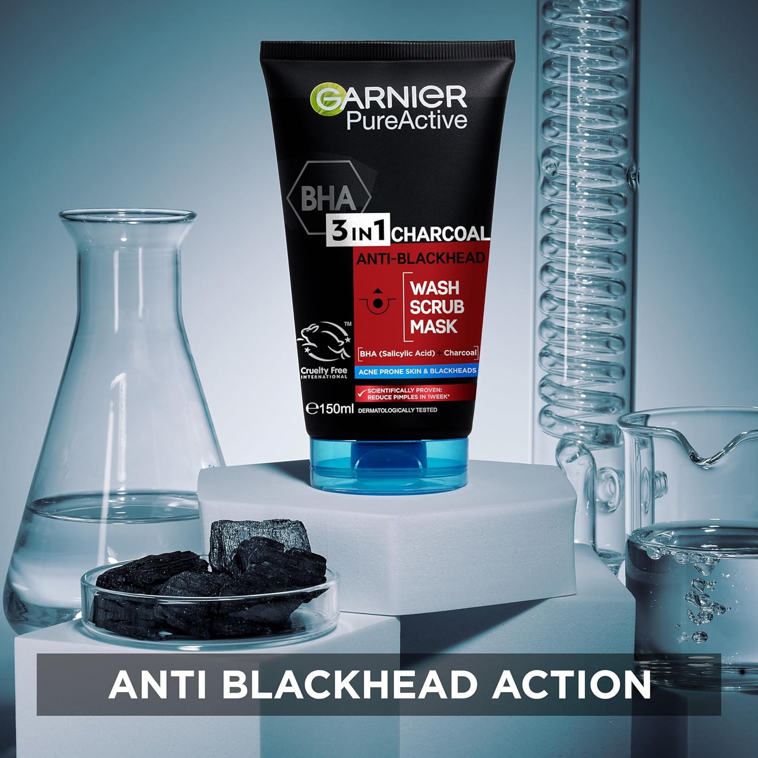 Garnier Pure Active Intensive Charcoal 3-In-1 Wash 150Ml