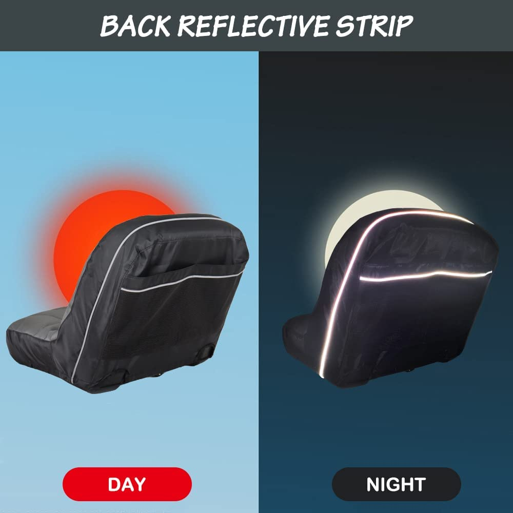 HOMEYA Riding Lawn Mower Seat Cover, Heavy Duty 600D Oxford Waterproof Tractor Seat Cover with Padding & Back Pockets, for 12.2-14.2 Inches High Seats, Fits Husqvarna Cub Cadet Seat without Armrests image number 1