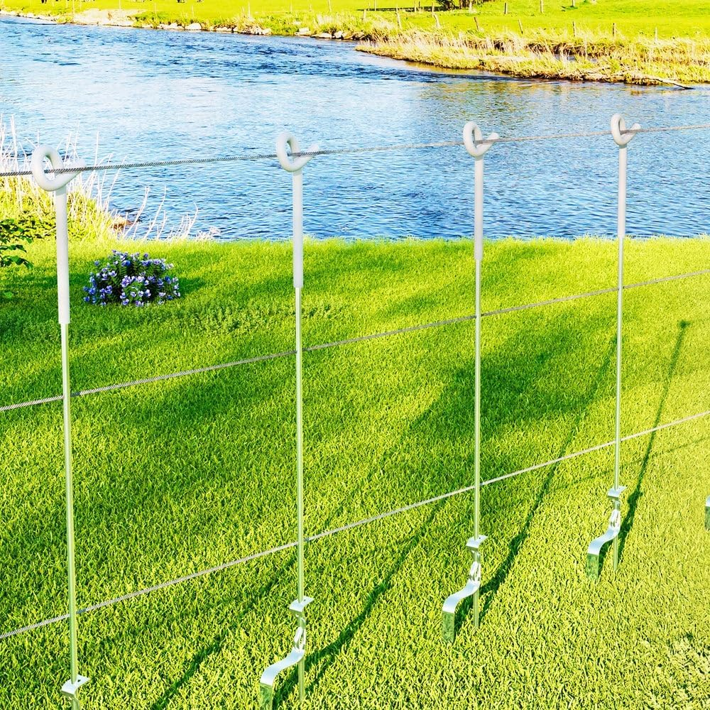 Giantz 20X Electric Fence Pigtail Posts Steel Graze Farming Fencing Insulated image number 1