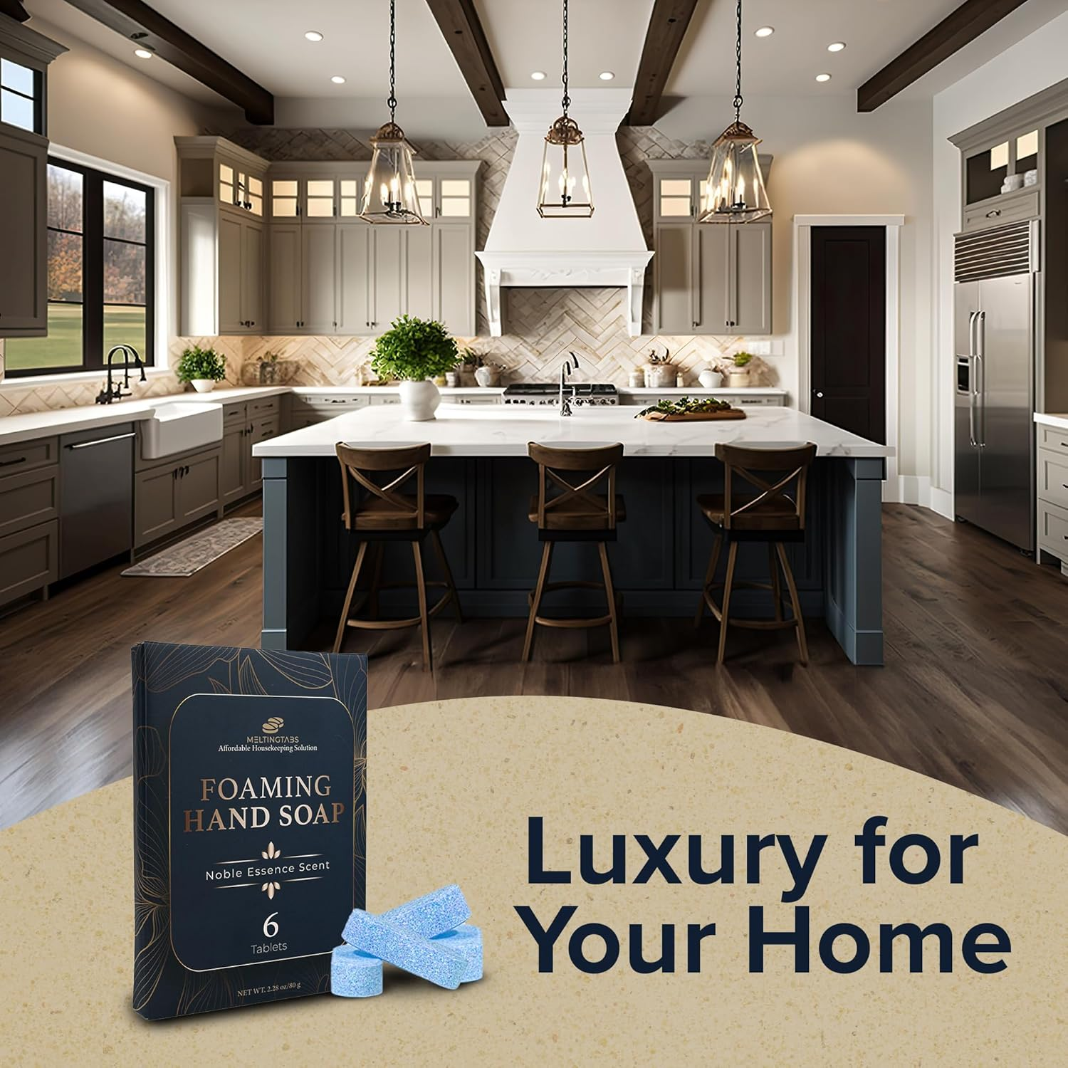 MELTINGTABS Foaming Hand Soap Tablets Refill &ndash; Noble Essence Scent, 6-Pack Concentrated Tablets for Foaming Soap image number 3