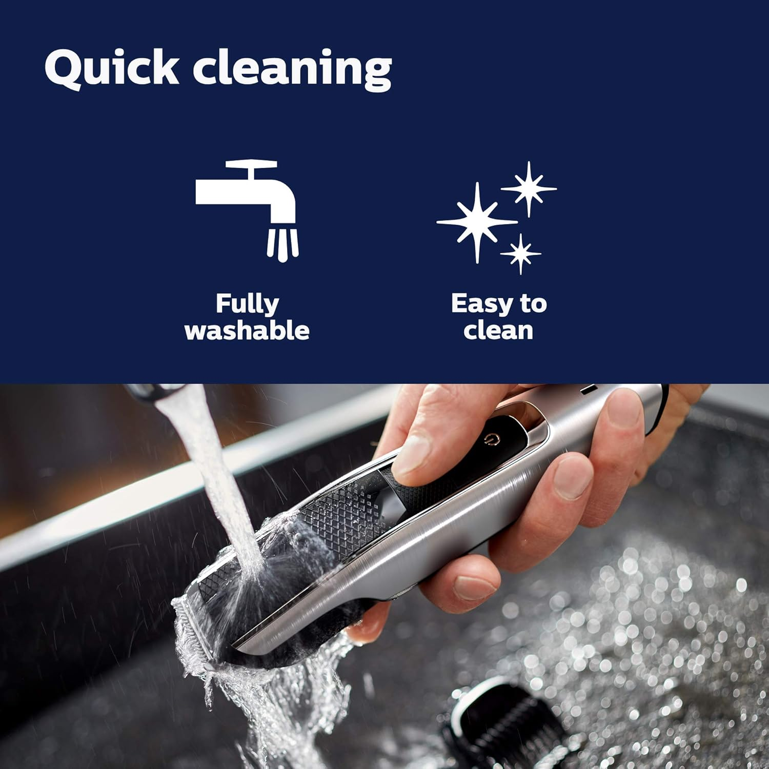 Philips Norelco Beard Trimmer Series 5000, BT5511/49, Electric, Cordless, One Pass Beard and Stubble Trimmer with Washable Feature for Easy Clean image number 2