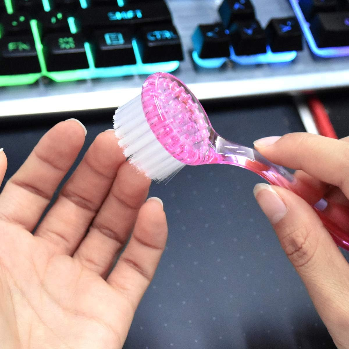 NATUCE 4PCS 13CM Colorful Nail Brush, round Head Nail Hand Scrubbing Cleaning Brush, Fingernail Brush, Handle Nail Brush Hand Scrubbing Cleaning Brush, Nail Brushes, Hand Wash Brushes image number 5