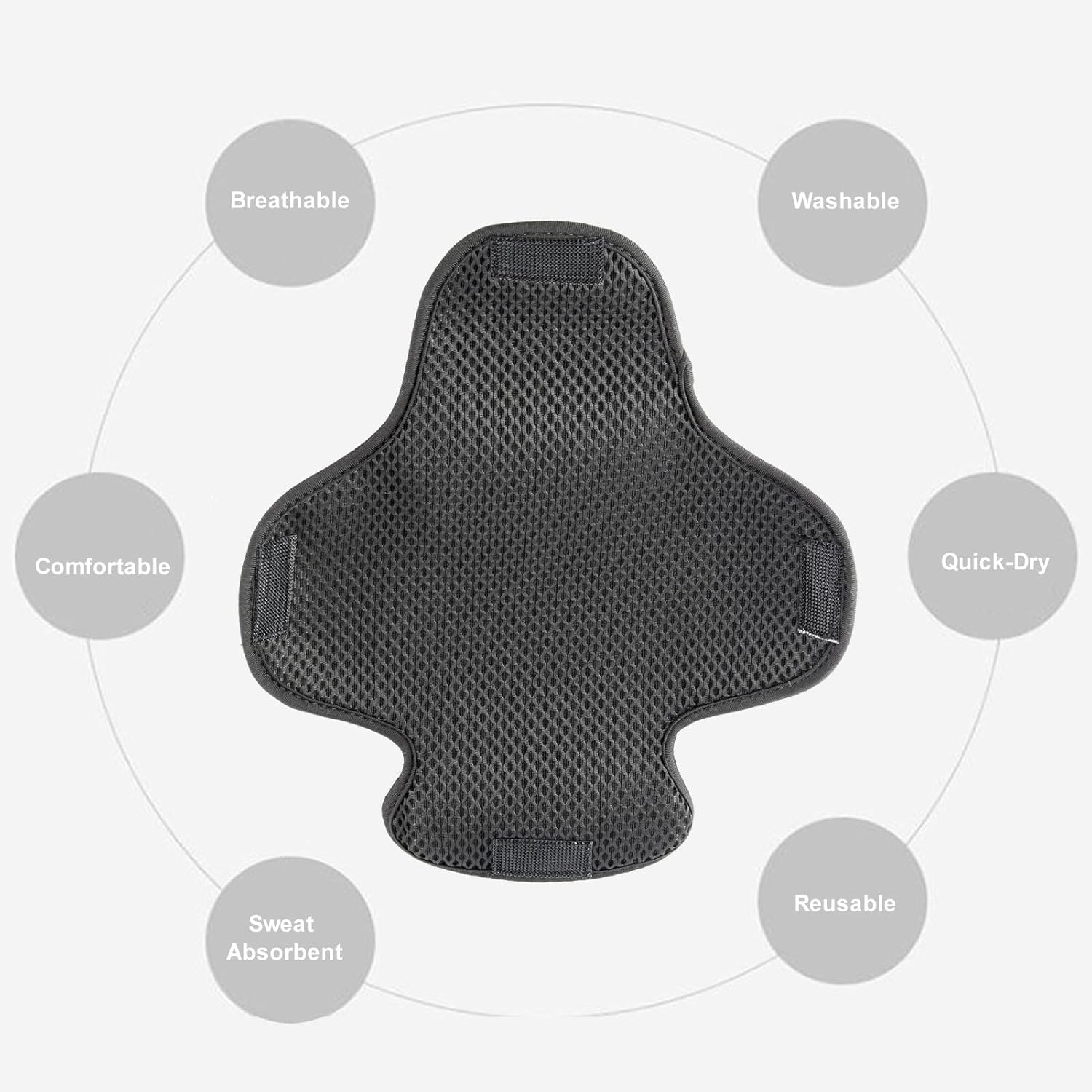 LAPOOH Motorcycle Liner, Sweat Absorbent Cooling Pad with Hook and Loop Reusable & Washable Lining Pad for Hard Hat, Bicycle image number 2