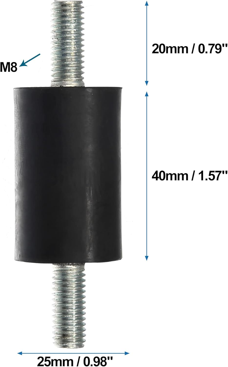 X AUTOHAUX 4Pcs M8 Car anti Vibration Rubber Isolator Damper 25X40Mm Rubber Bobbin Mount Shock Absorb Mounts for Compressors VV Engines image number 4