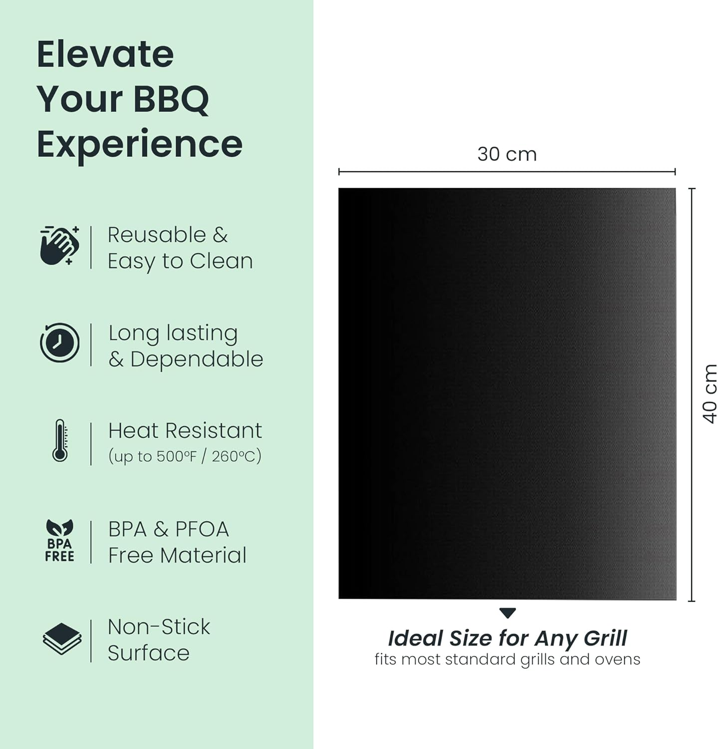 Amourmat BBQ Grill Mats 3Pce | Non-Stick, Reusable Liners for Gas & Charcoal Grills