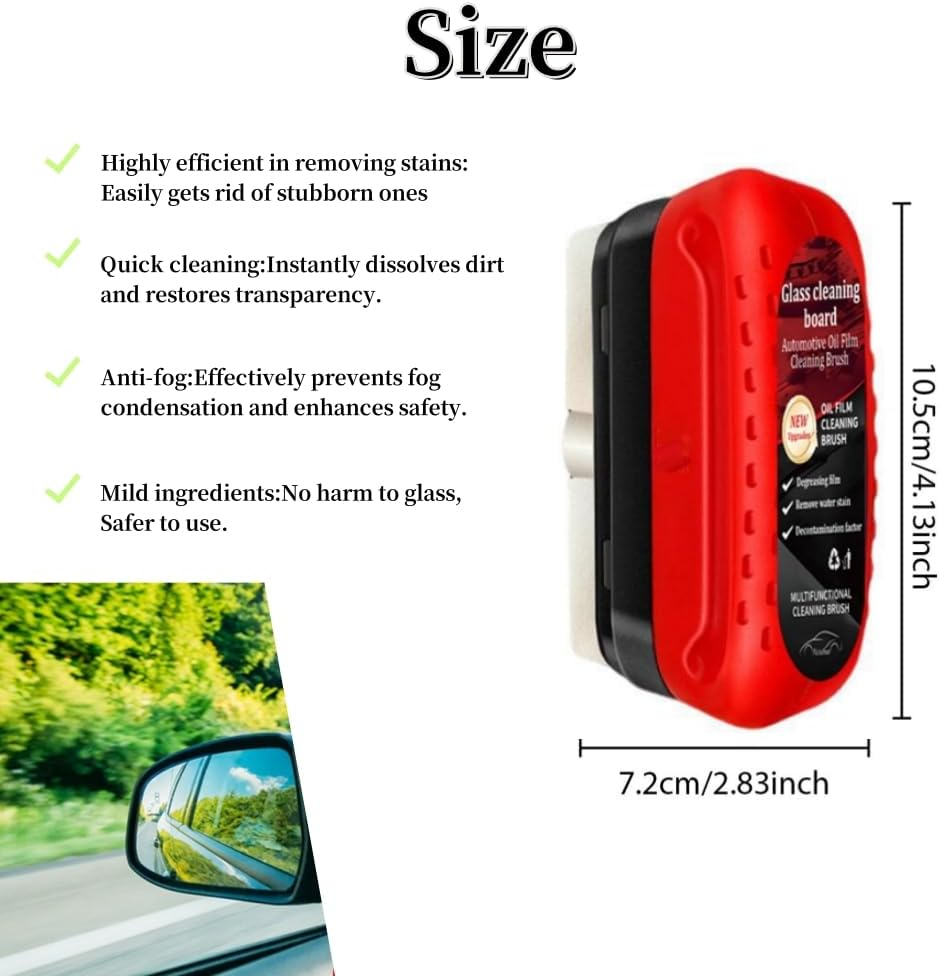 Car Windshield Oil Film Cleaning Brush, Glass Polishing Tool, Front Rear Mirror Cleaner image number 6