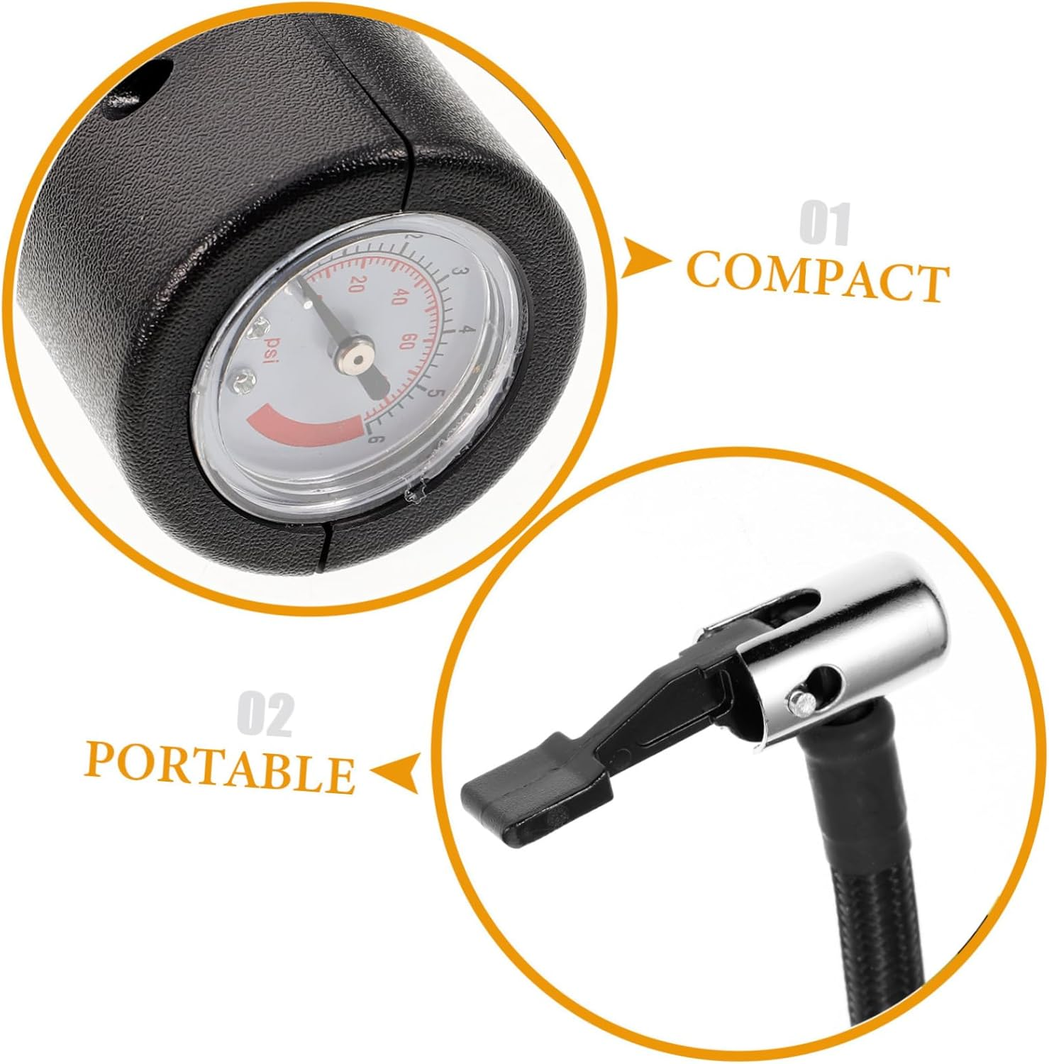 FELTECHELECTR Car Air Pump Portable Tire Inflator High Pressure Quick Inflation for Automotive Bike Motorcycle image number 5