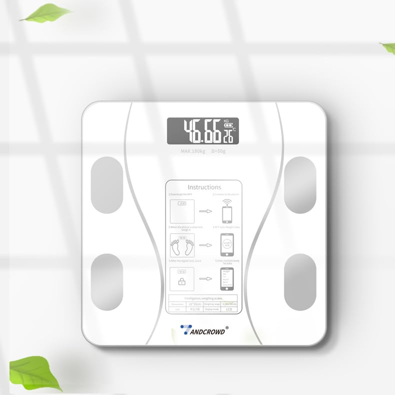 Body Weight Scale,Bluetooth Digital Scale, Bathroom Smart Digital Weight Scale Composition Monitor for Body Weight, Fat, BMI, Water, BMR, Muscle Mass (White) image number 5