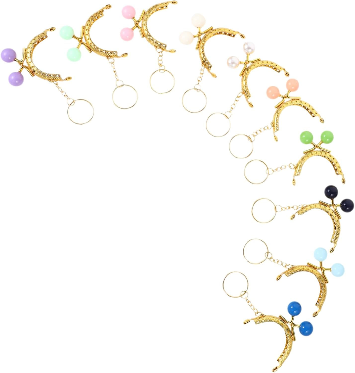 Anneome 10Pcs Keychain Wallet Purse Clasp Frame Handbag Clasp for DIY Purse Making image number 2