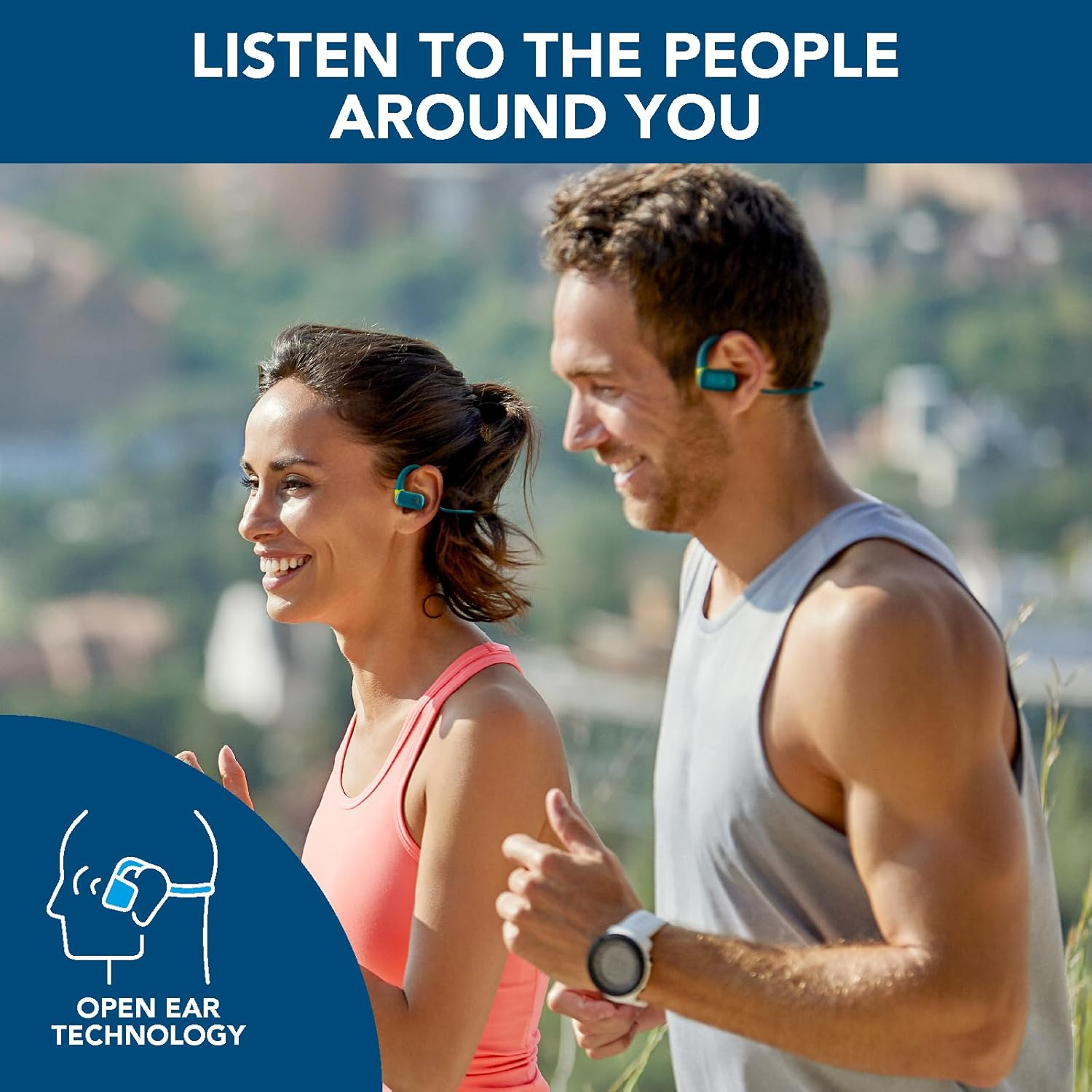 Cellularline - Spirit - Bluetooth&reg; Sports Headphones - Open-Ear Design: Always Connected - Maximum Safety - Air Conduction Technology - Playback Time: 7 Hours - Green/Lime image number 6
