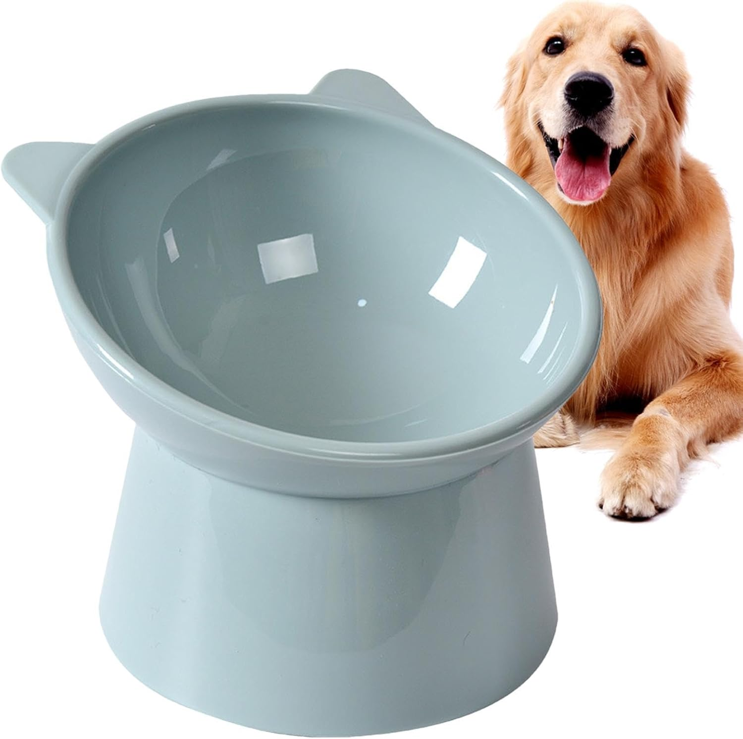 Slanted Elevated Dog Bowl, Easy to Clean Ceramic Slanted Cat Dish Pet Feeding Station, Ceramic Raised Cat Bowl, Stress Pet Feeder, Cat Water Food Bowls Pets Spine for Large Small Cats Dogs image number 1