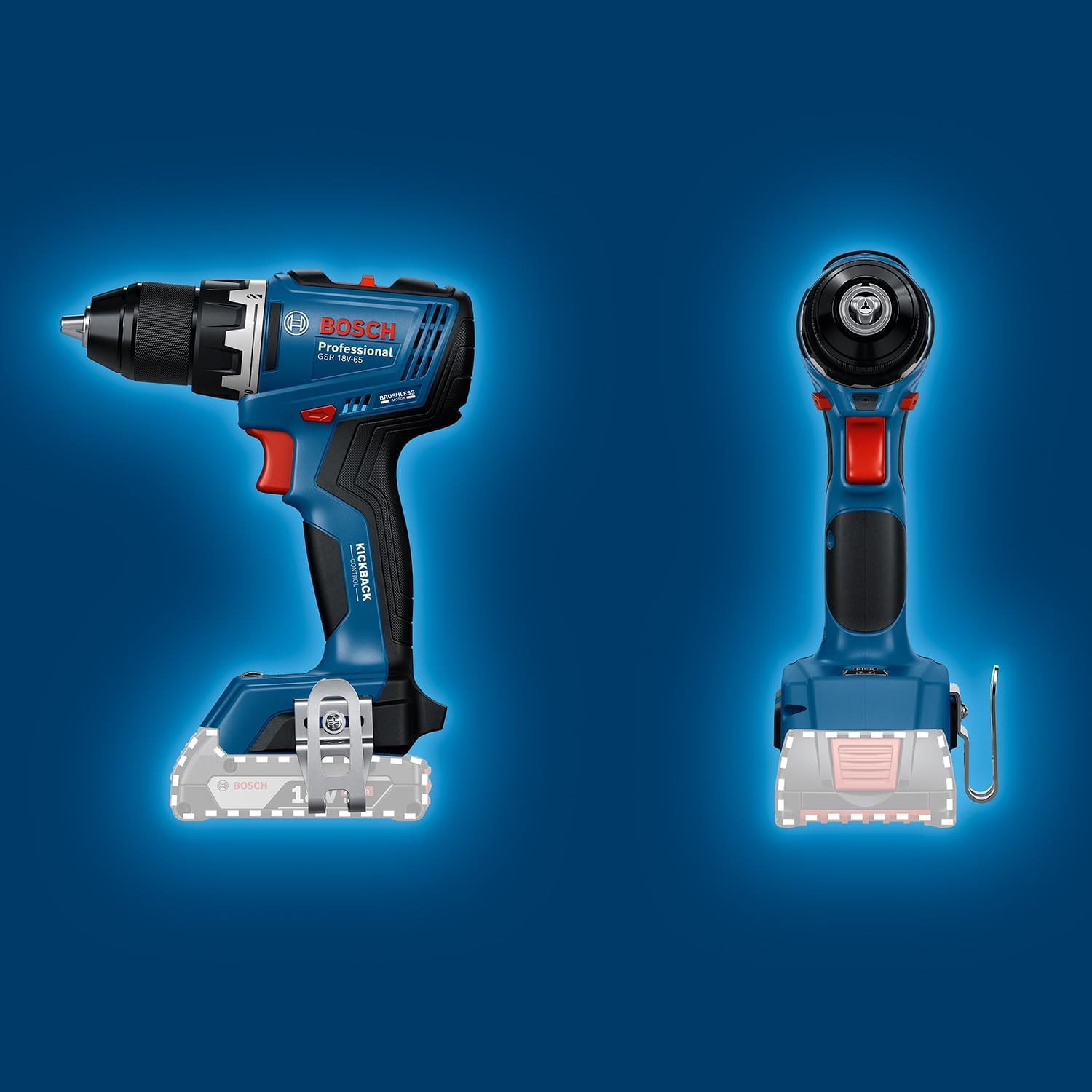 Bosch Professional 18V System Cordless Drill GSR 18V-65 (Brushless Motor, Head Length 166) image number 2
