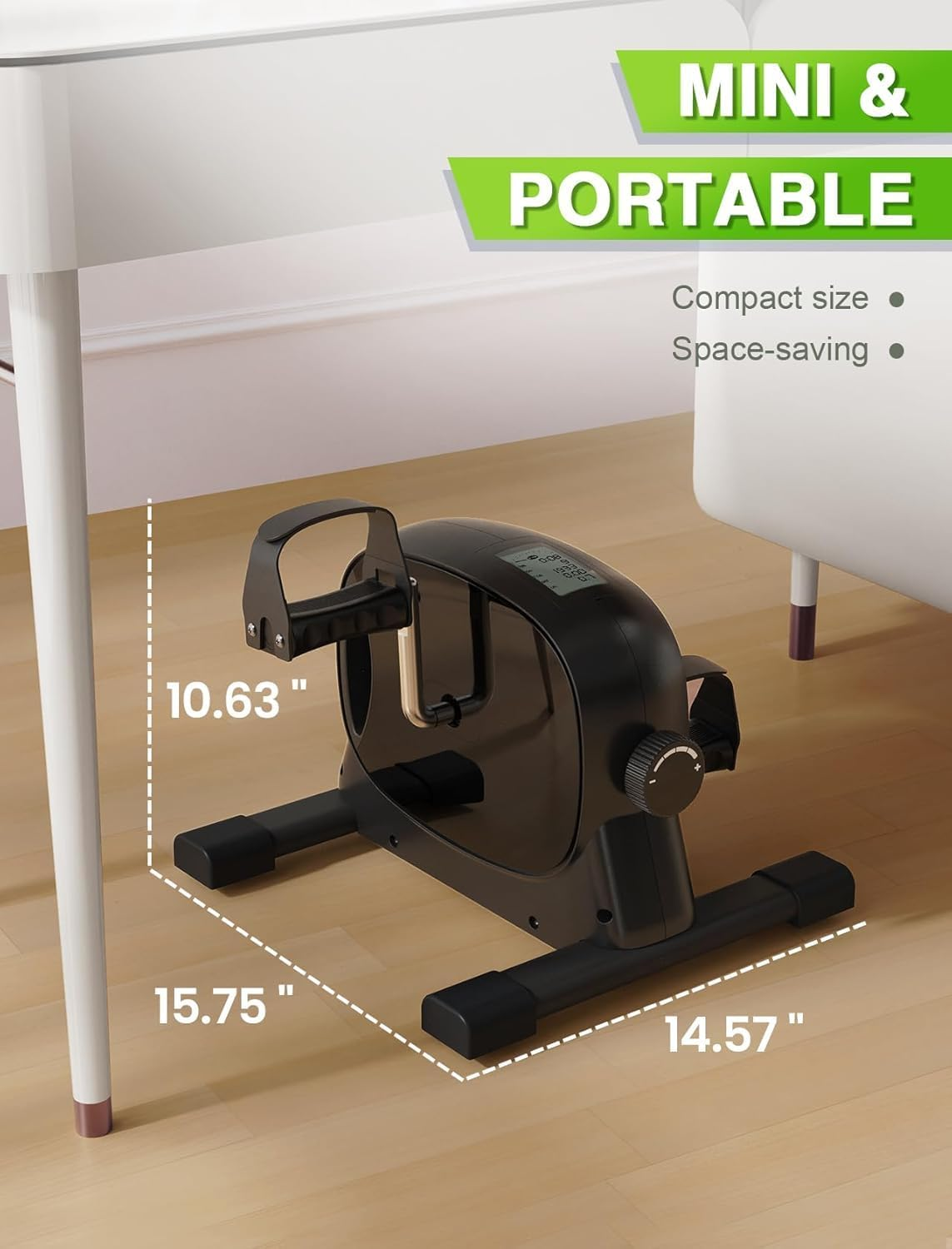 MINYII under Desk Bike Pedal Exerciser for Arm/Leg Exercise - Portable Mini Exercise Bike Desk Cycle,Leg Exerciser for Home/Office Workout image number 2