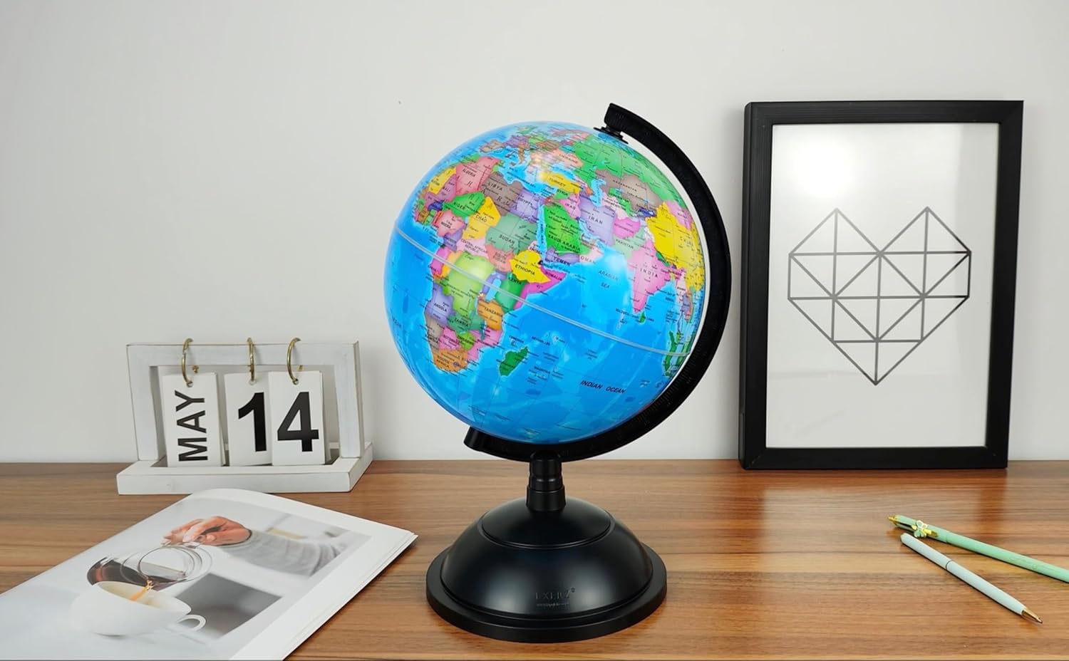 Exerz 20Cm World Globe Educational - Swivel Rotating Earth Globe - Political Map English - Diameter 20Cm (Engish) image number 3