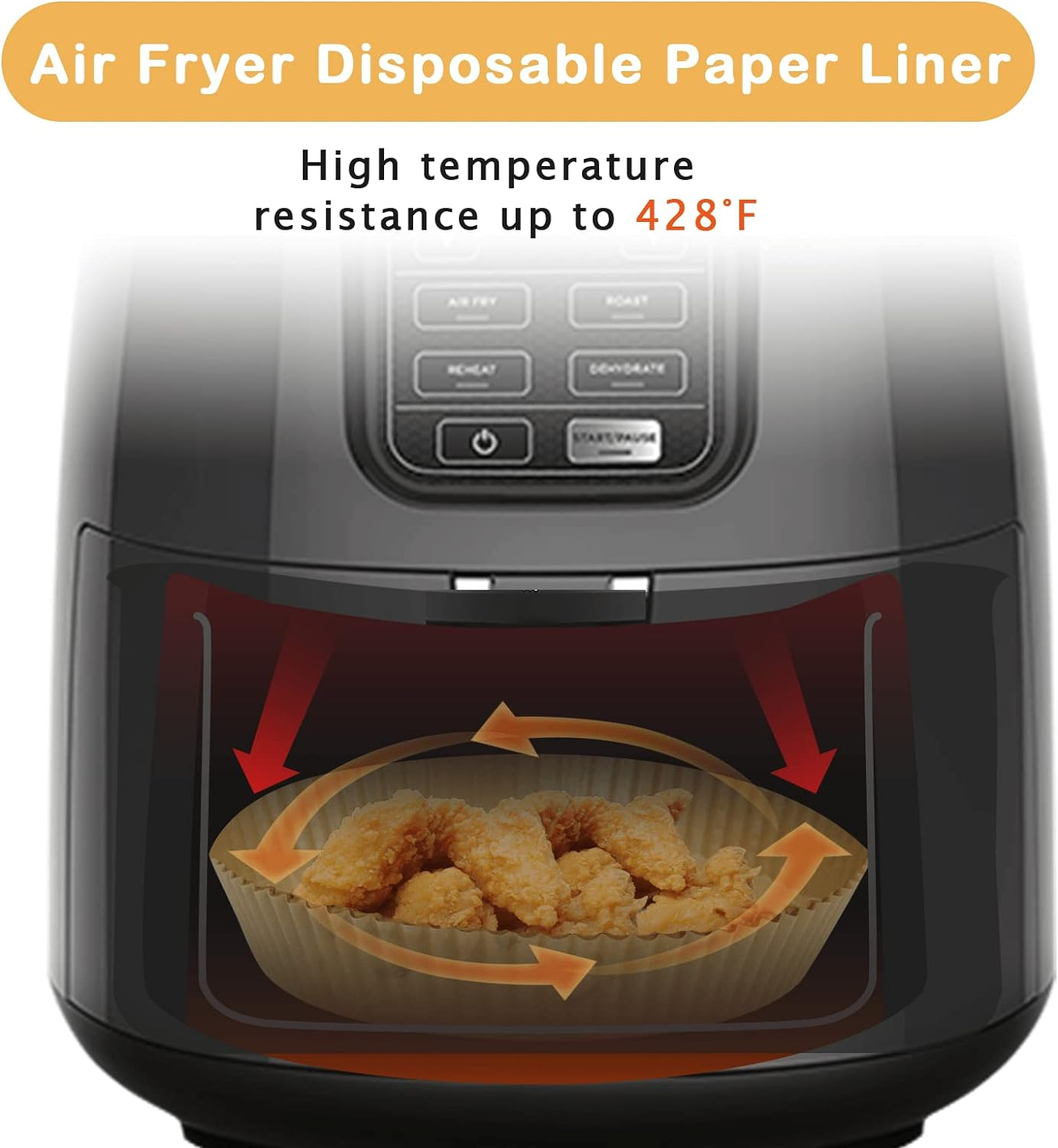 Air Fryer Liners for Ninja Air Fryer, 100 Pcs Disposable Airfryer Liners Parchment Paper Sheets Air Fryer Accessories Compatible with Ninja AF101 Air Fryer, Ninja Af150Air Fryer XL and Ninja AF161 Max