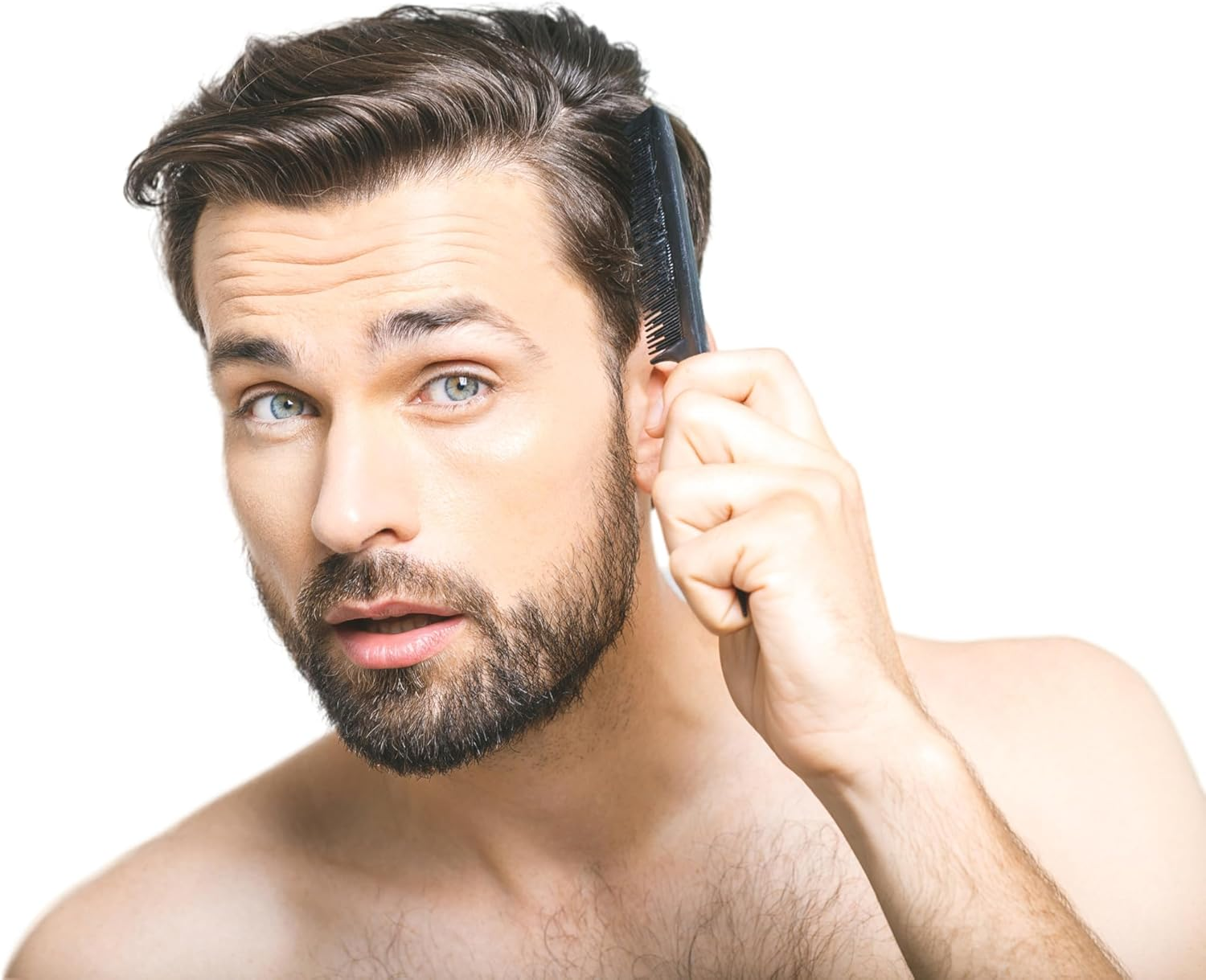 6 Elite HAIR COMB Set -Detangling COMB, TEASING Comb, Afro COMB, Fine Tooth, Wide Tooth COMB Afro 3A to 4C, Straight, Curly, Frizzy or Kinky Hair, Wet or Dry (6PC Styling Set) image number 5