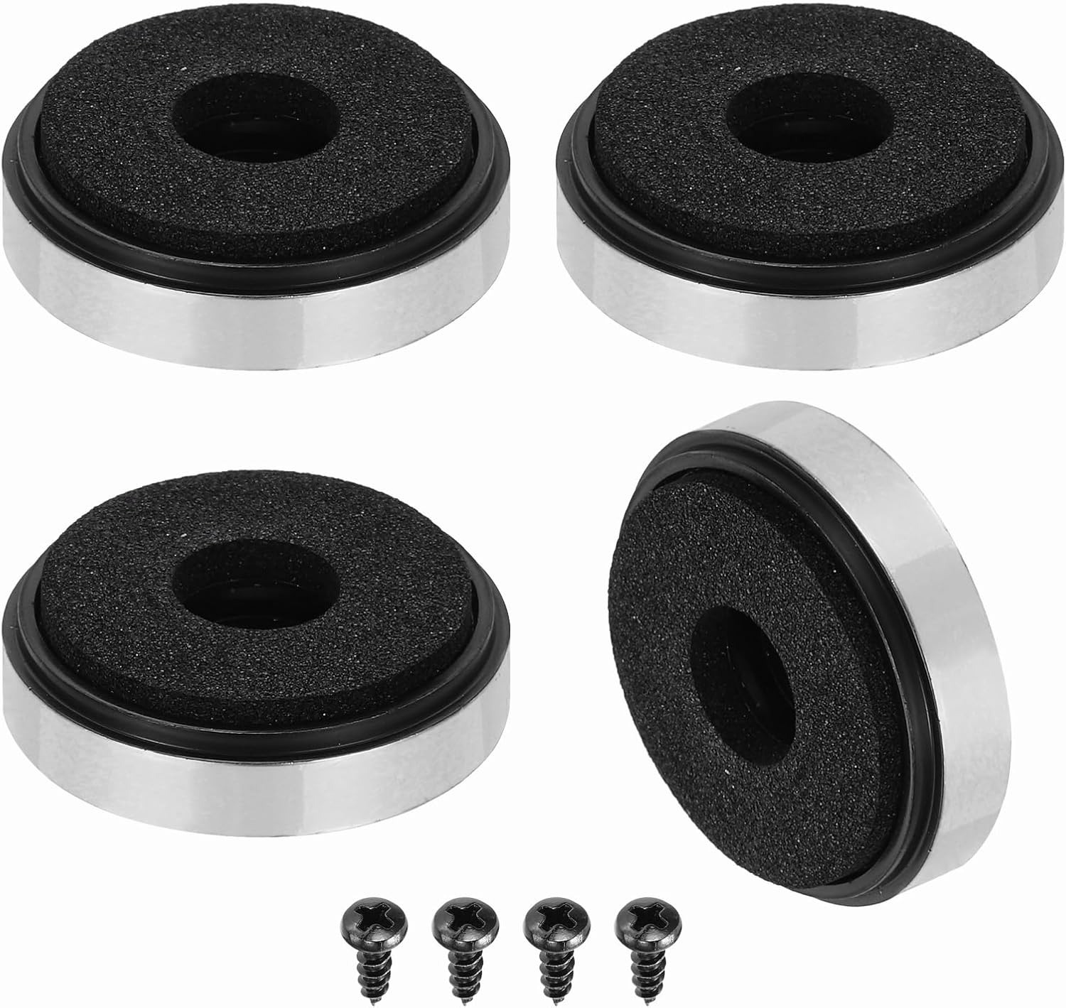 Sourcing Map 4 Pcs Speaker Isolation Feet,35Mmx15Mm Plastic Foam Shock Absorption Base Pad anti Vibration Amplifier Stand Feet Mat for Audio CD Hifi Home Theater Sound System, Gold