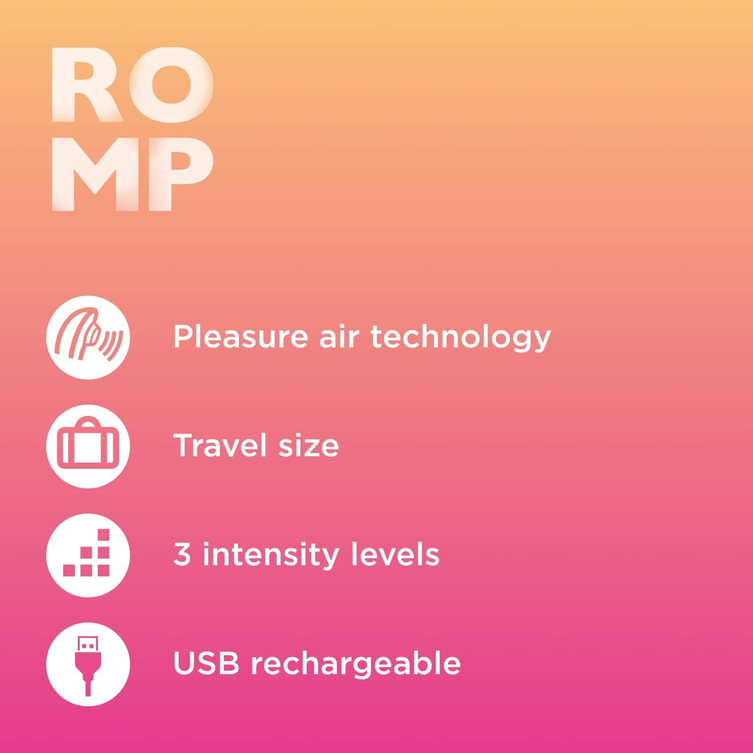 ROMP Kiss Clitoral Suction Sex Toy &ndash; Travel Size Clit Sucker &ndash; Pleasure Air Technology Small Vibrator with 3 Intensity Levels &ndash; Waterproof Female Adult Sexual Stimulator &ndash; Clitoris Stimulation