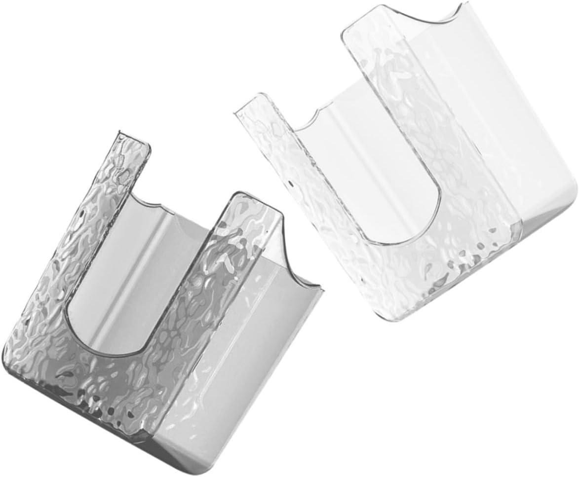 Wall Mounted Wipes Holder Tissue Storage Box for Bathroom Kitchen, Wave Texture White and Grey, 2Pcs Tissue Dispenser Box for Wet Wipes and Face Towels image number 2