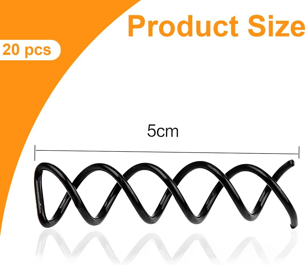 AOEVUIR Spiral Hair Clip Black Hair Styling Spiral Pin for DIY Hair Style Pack of 20 image number 3