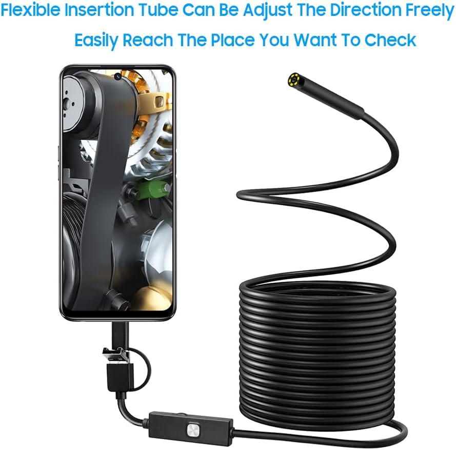 Industrial Endoscope Camera,Endoscope 0.3MP Industrial Endoscope 3 in 1 Endoscope with Adjustable Leds 2 Meters 2 - 5 image number 2