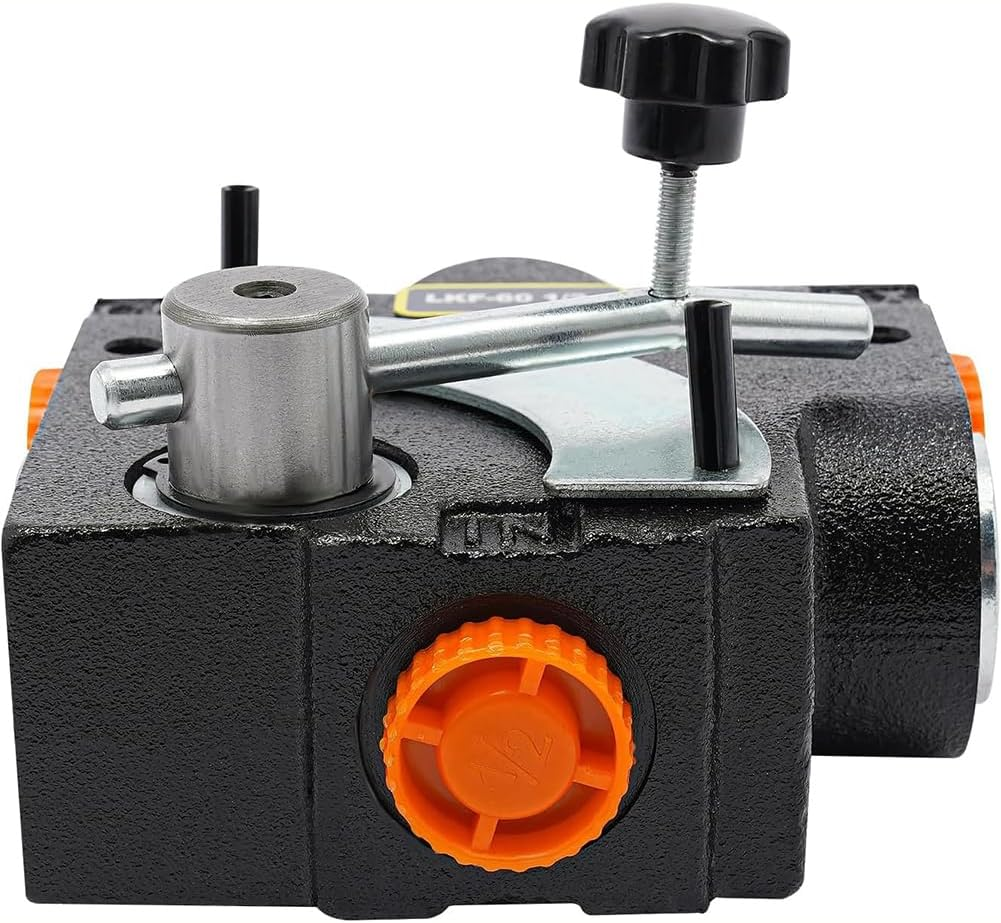 Hydraulic Adjustable Variable Flow Control Valve, 0-16 GPM Directional Control Valve, 500-3000 PSI Pressure Relief Valve, 1/2 Inch NPT Port, LKF-60 Black,1