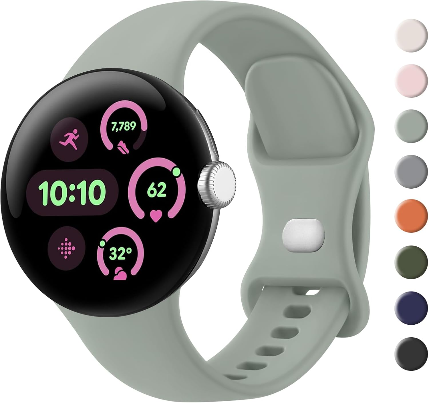 Silicone Bands for Google Pixel Watch 3 41Mm Bands/Pixel Watch 2 Band Women Men, Comfortable Adjustable Sports Replacement Strap for Google Pixel Watch 3 41Mm/2/1