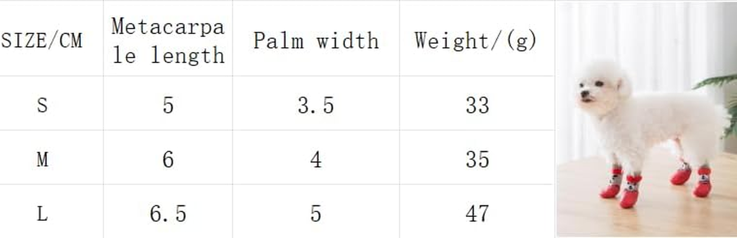 Dog Boots Waterproof Shoes Breathable Socks, with Anti-Slip Sole and Adjustable Magic Tape All Weather Protect Paws Only Fit for Small Dog(4Pcs) (Red, M) image number 2