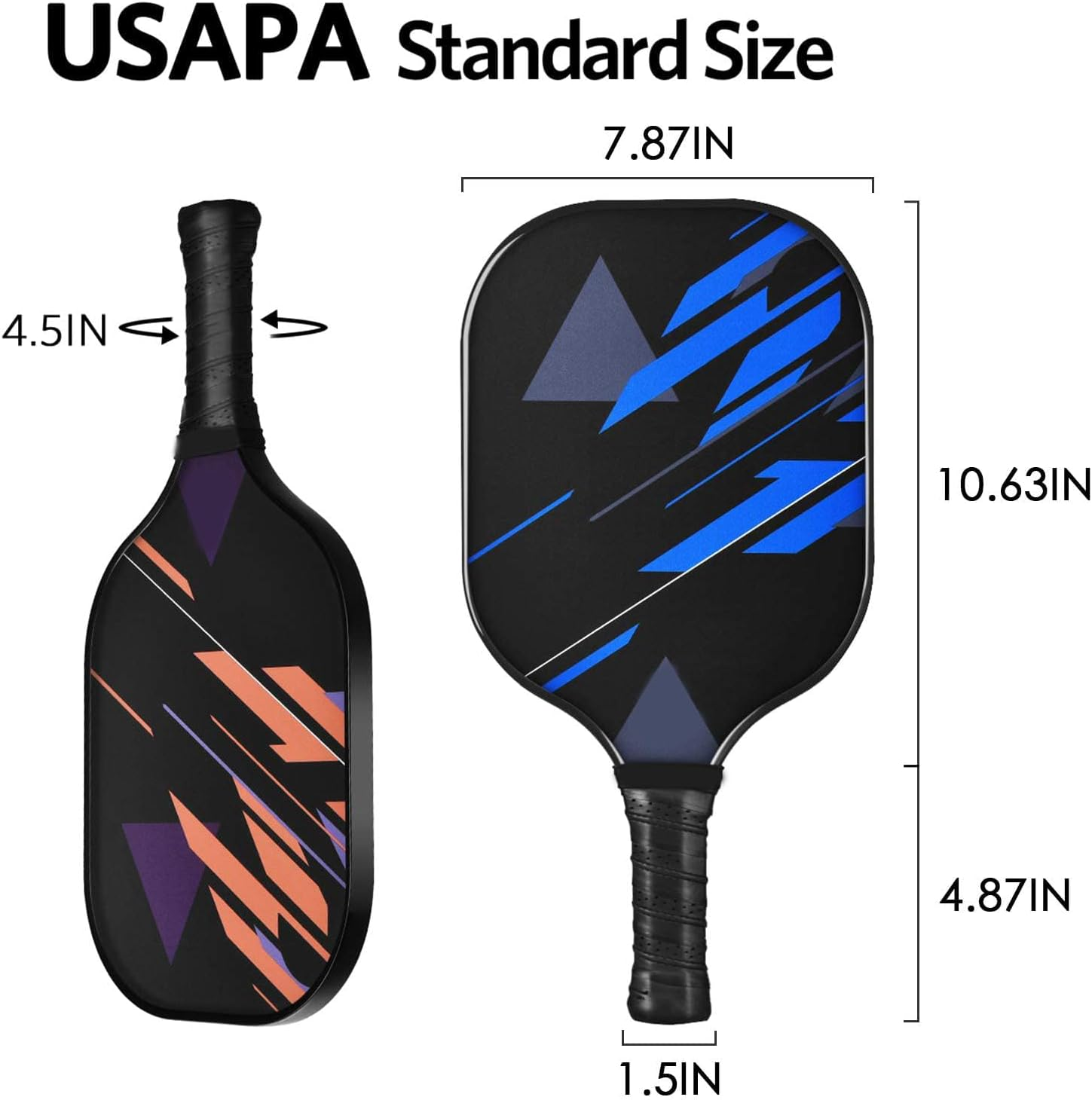 Pickleball Paddles USAPA Approved Lightweight Pickleball Rackets, Durable Fiberglass Surface with Polypropylene Honeycomb Core, Cushion Grip and Carry Bag for Beginner image number 2