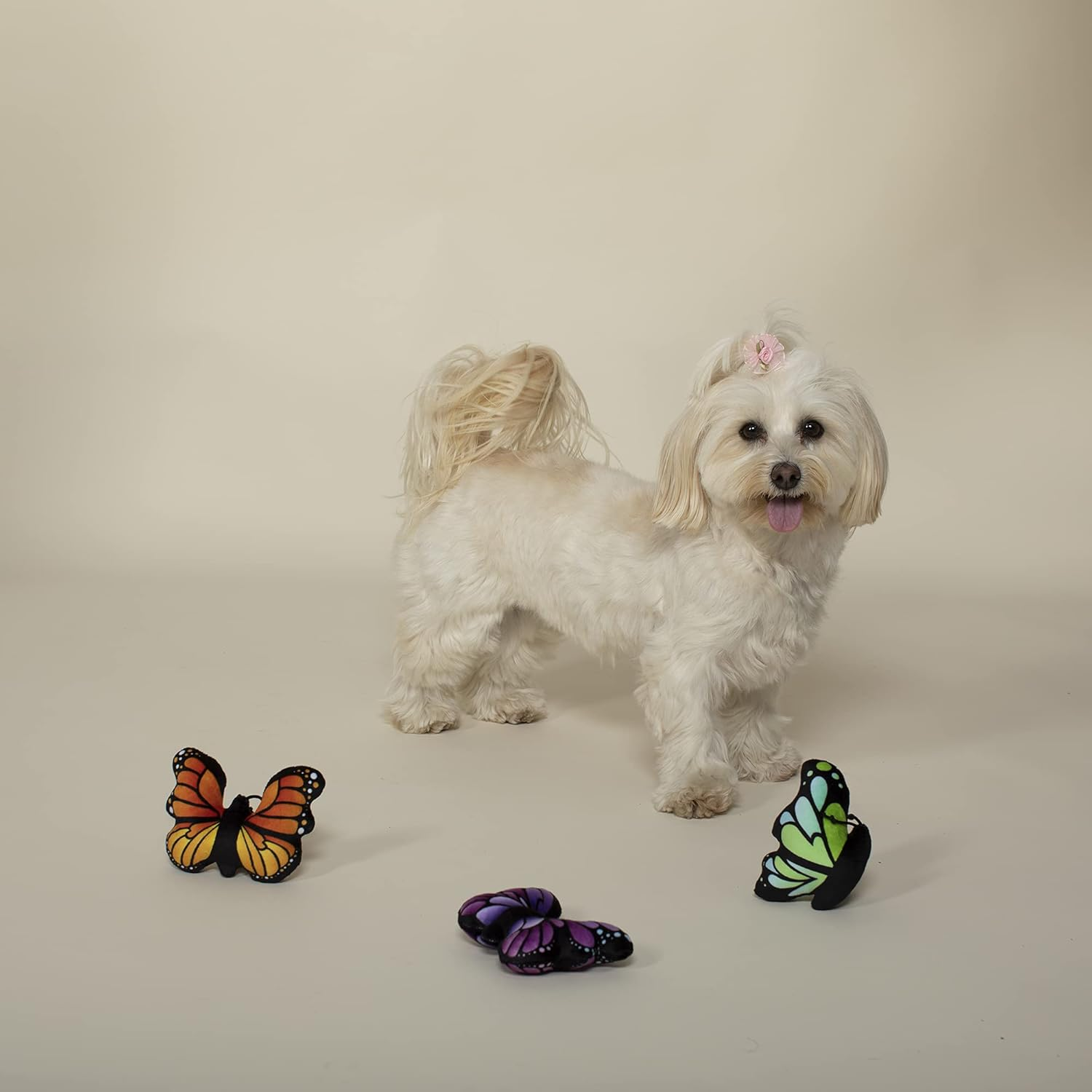 Fringe Studio Plush Dog Toy Set, Butterflies, 3 Piece Set, for Small Dogs (289499)