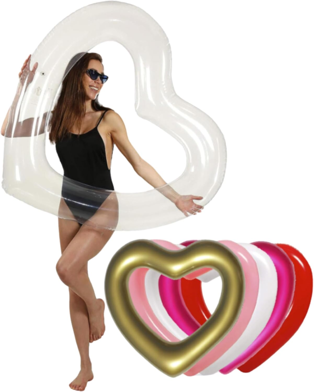 Loteli Heart Pool Float (Metallic Pink)