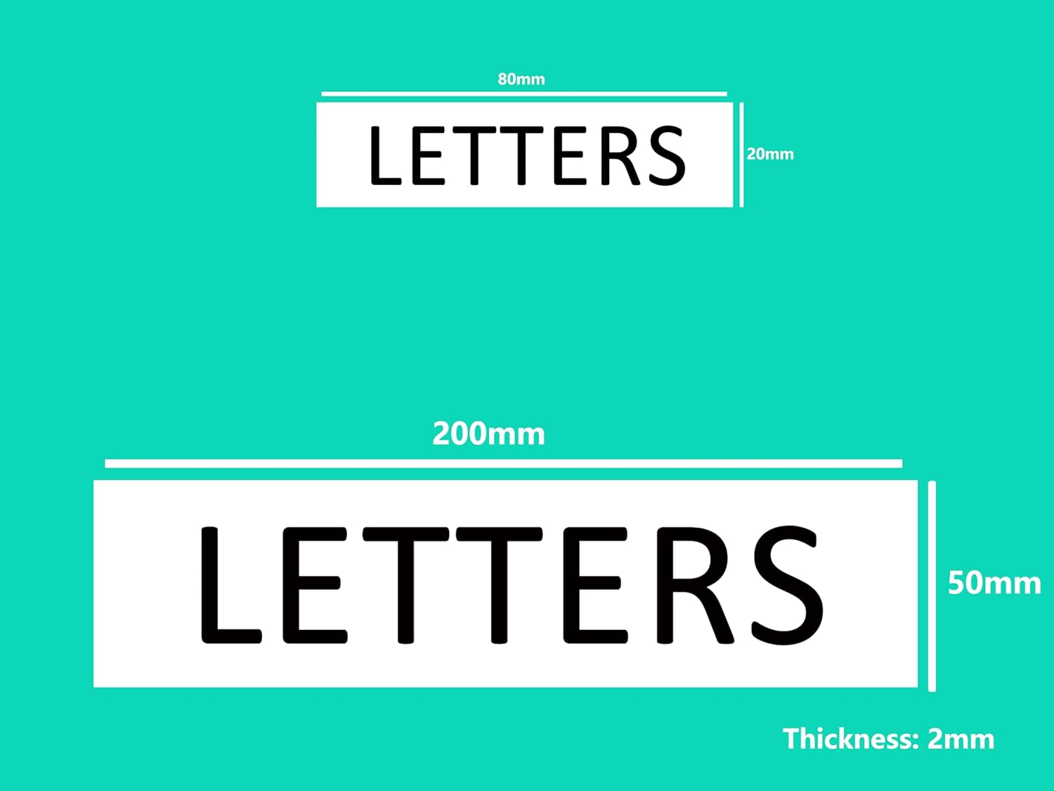 Letters Sign Self Adhesive Plaque Decal on Letterbox Mailbox (20X80Mm, Style 3)