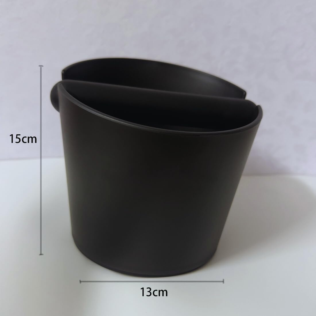 Coffee Grounds Powder Bucket Large Capacity Coffee Knock Box 5Inch Shock-Absorbent Durable Barista Style Espresso Knock Bin Coffee Dump Bin Coffee Grounds Container Knock Box Black image number 6