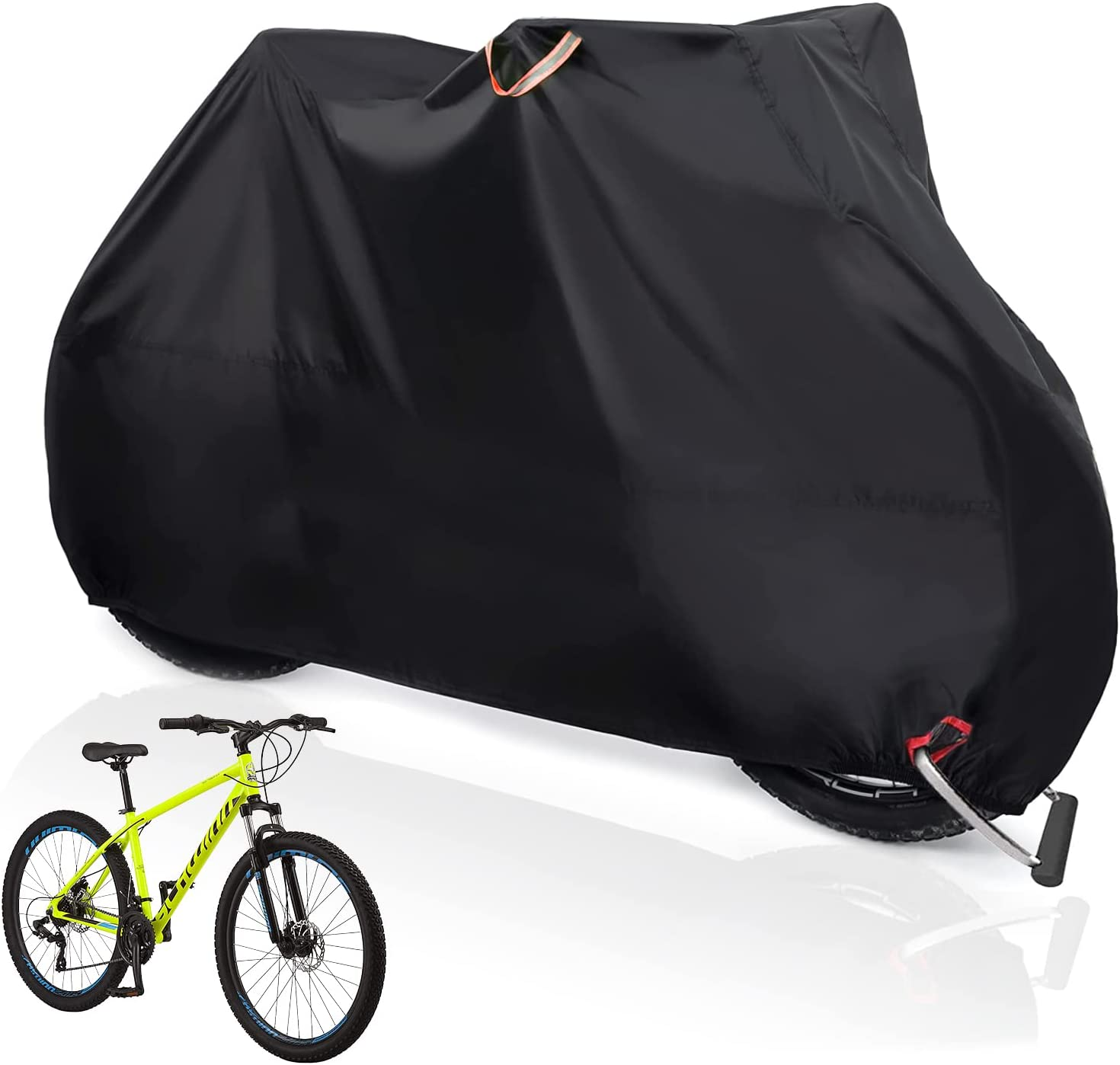 Bike Cover for Outdoor Storage Heavy Duty 210D Waterproof Bicycle Cover Rain UV Protection Dustproof with Lock Holes and Storage Bag for Cruisers, Mountain, Road Electric Bikes image number 6