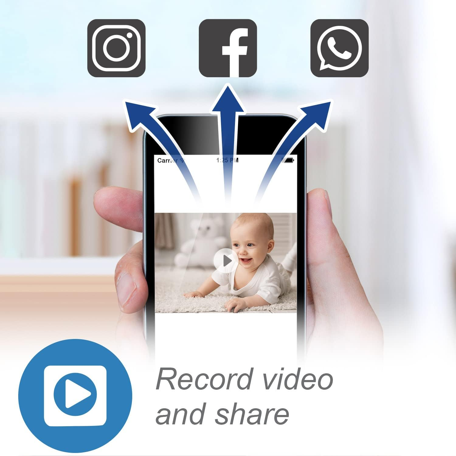 Vtech RM7764-2HD Smart Wifi 2 Camera Babymonitor, 360&deg; Pan&Tilt, 10X Zoom, 7&rdquo; HD Display & Nightvision, Soothing Sounds, 2-Way Talk, Temperature & Motion Detection image number 4