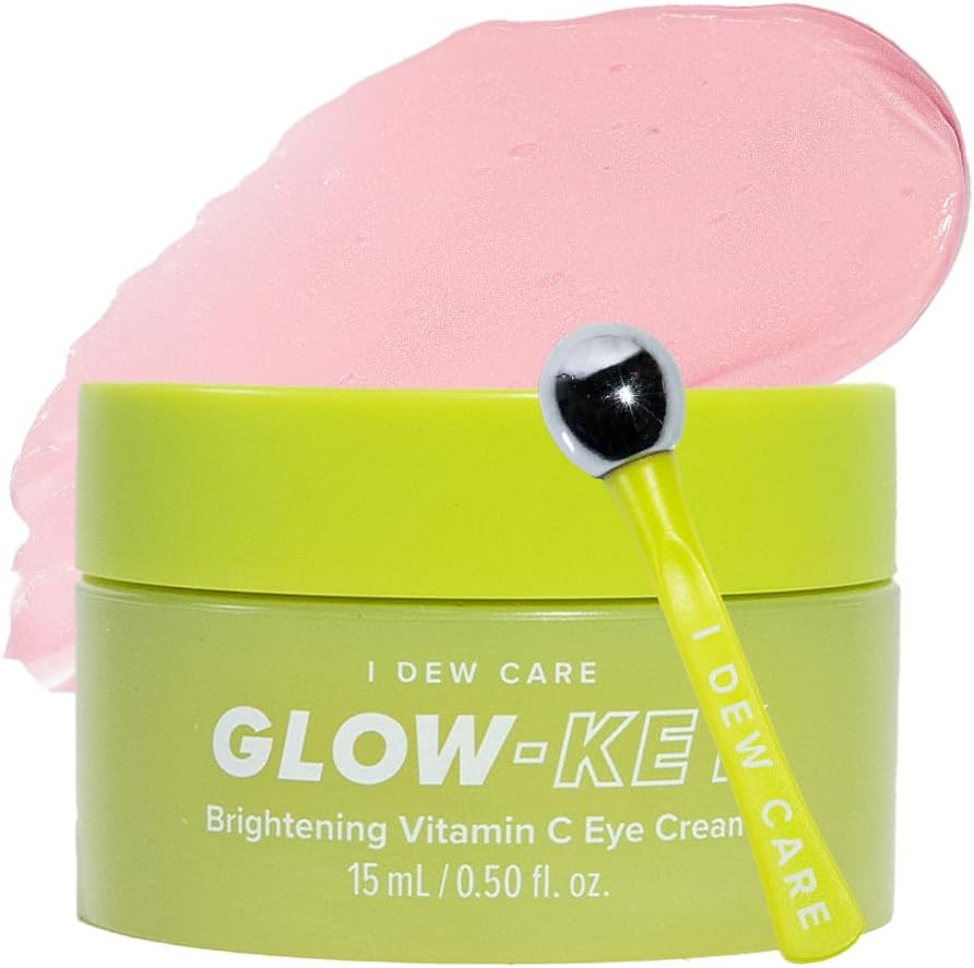 I DEW CARE Eye Cream with Applicator - Glow-Key Guava Extract, Vitamin C, Hyluronic Acid & Niacinamide for under Eye Treatment, Brightening & Hydrating, Stoking Stuffers for Women, 0.50 Fl Oz