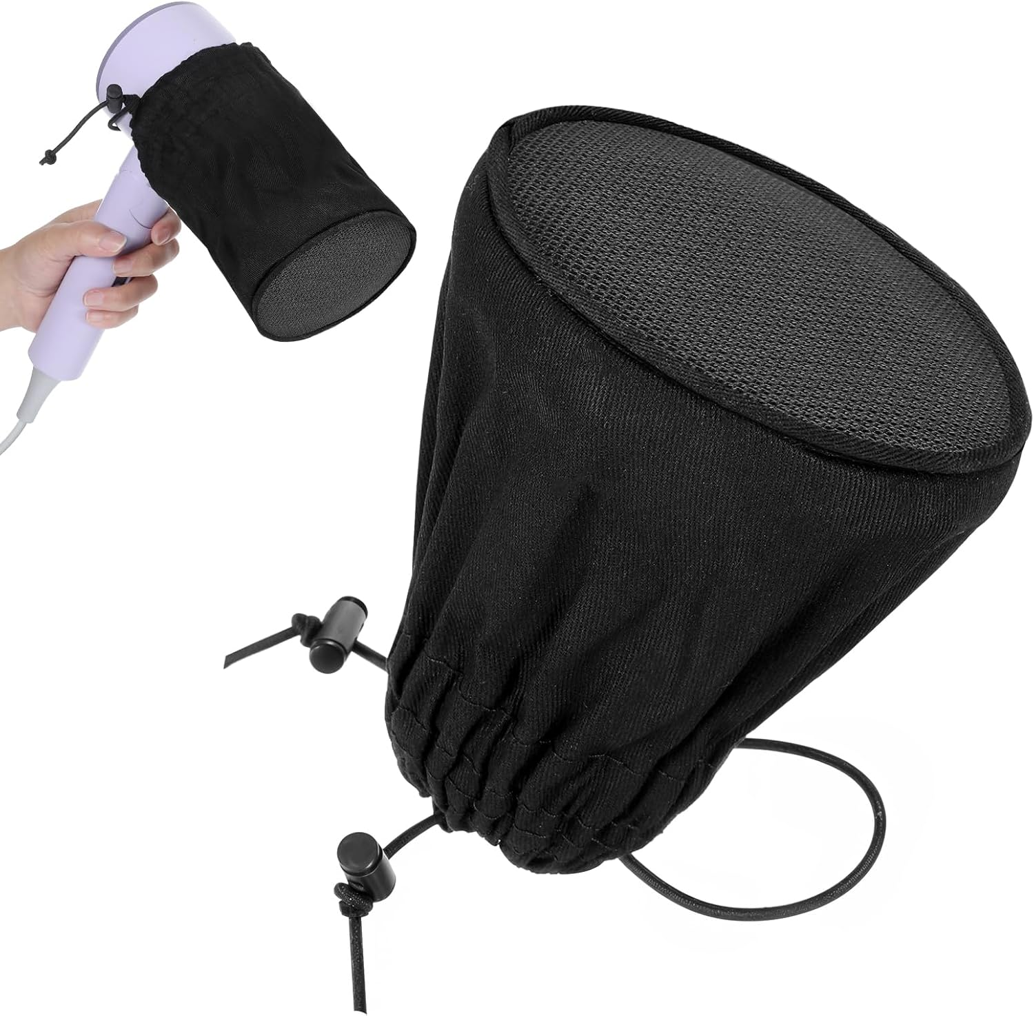 Hair Dryer Diffuser Sock, Portable Foldable Attachment for Curly Wavy Hair, Fits Most Standard Blow Dryers, Heat Protection Cap, Foldable Travel Diffuser Sock with Elastic Band image number 2