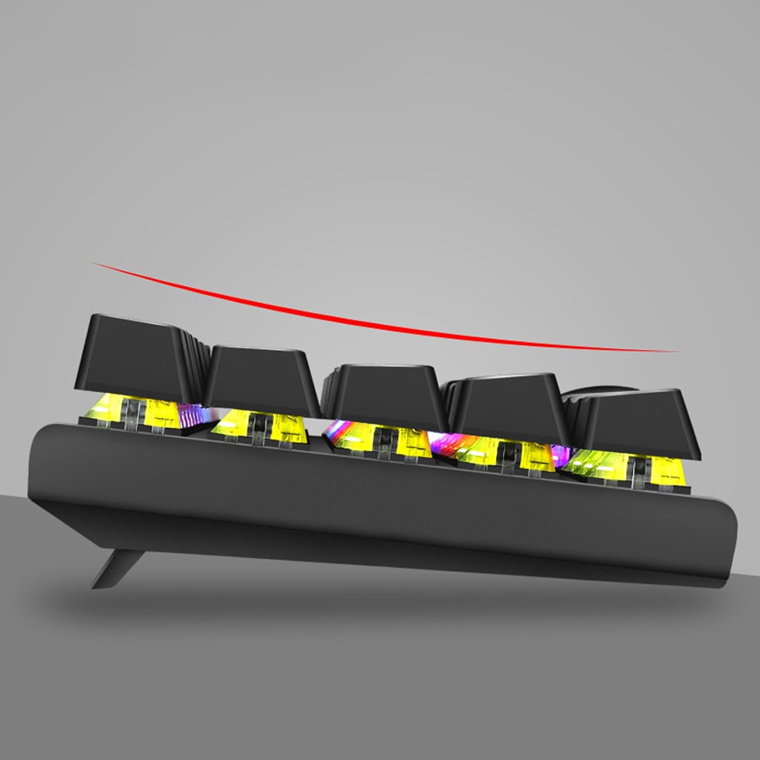 Compact 63-Key Mechanical Gaming Keyboard with RGB Backlit Blue Switches Wired USB for PC Laptop Desktop Computers image number 6