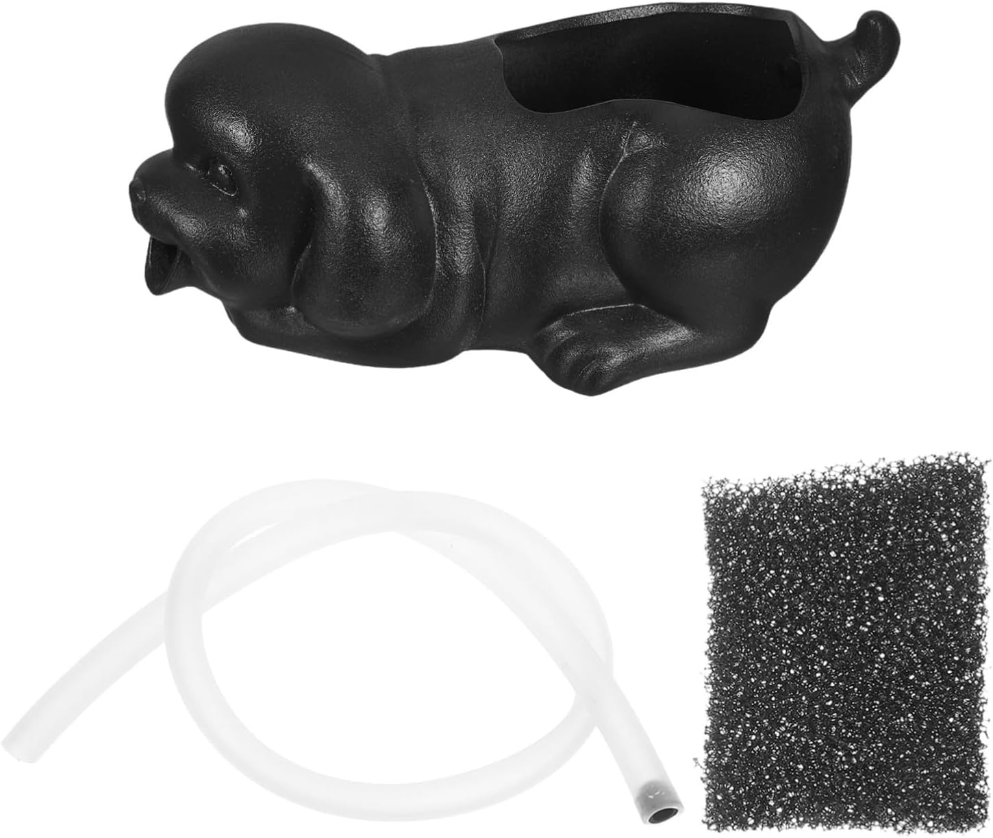 Ceramic Dog Fountain Spitter for Garden Outdoor Jar Circulating Waterfall Jar with Efficient Filtration Ceramic Material Playful Aquarium Decoration