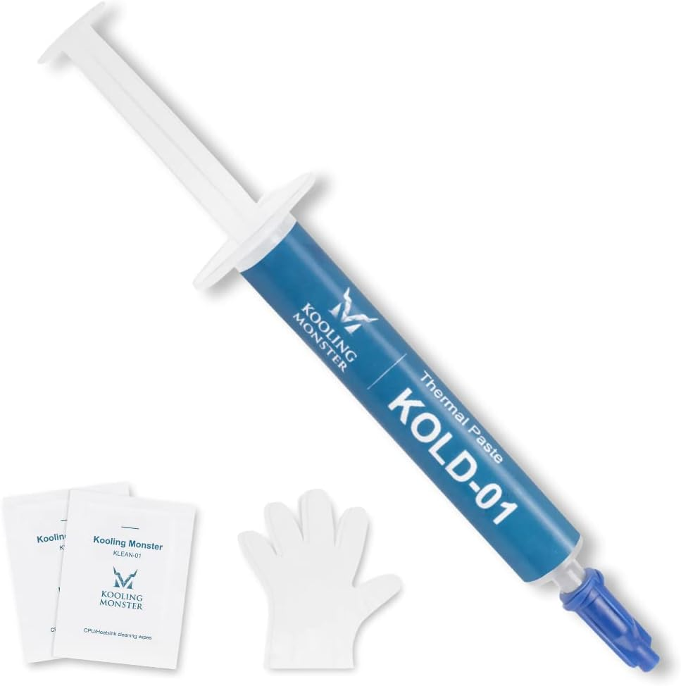 Kooling Monster KOLD-01, High Performance Silicone Thermal Paste for Cooling All Cpu/Heatsinks/Ps4, Silicone Paste Designed for Easy Spreading, Inc. Gloves & Cleaning Wipes, No Odor (0.7Ml/1.8G) image number 2