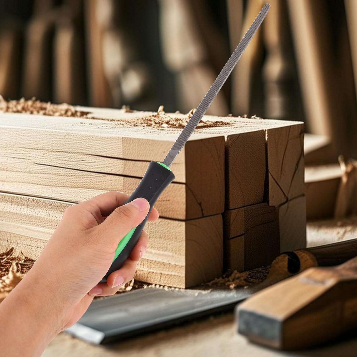 HAKIDZEL 5Pcs Wood Files for Woodworking: Woodworking Rasps Tool Sharp Files for Wood Fine Tooth Woodcraft Projects Shaping Portable Carpentry Tools image number 2