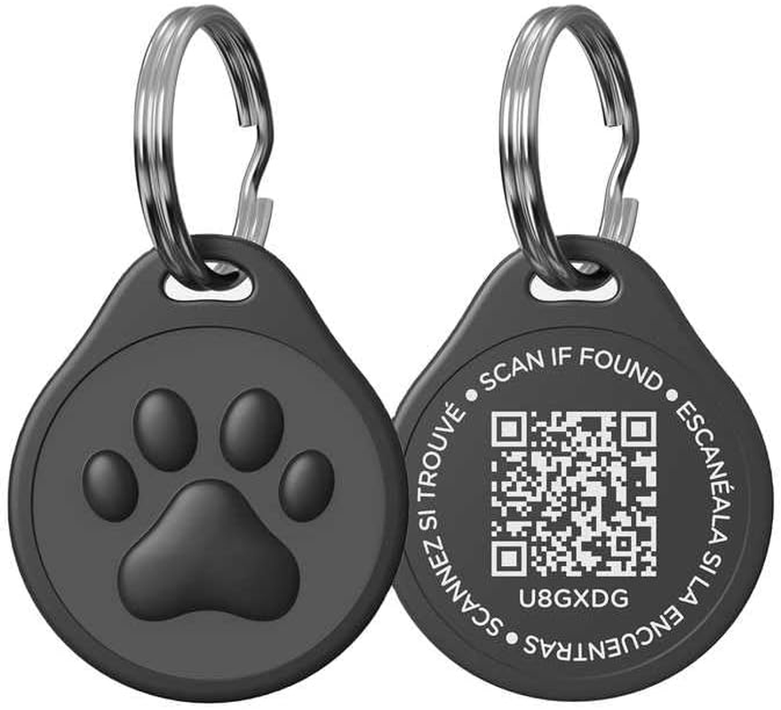 Durable QR Code Pet Dog ID Tag &ndash; Anti-Loss & Editable Pet Information (Black)