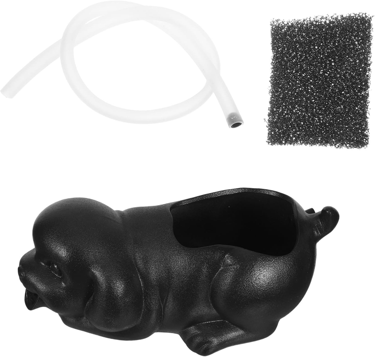 Ceramic Puppy Fountain Spitter Garden Waterfall Jar for Outdoor Patio Decor with Planter for Fish Tank Micro Landscape