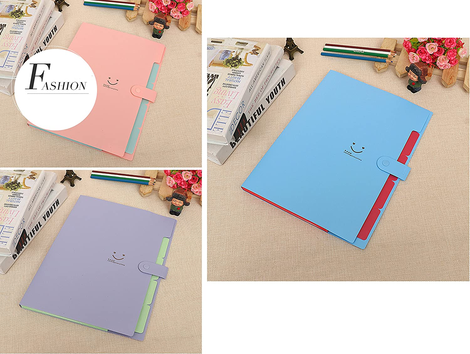 Vincilee Portable Extended Folder File Bag File Folders Multi-Function Folders Folder Holder Office and Student Supplies, A4 Paper Expanding File Folder image number 3