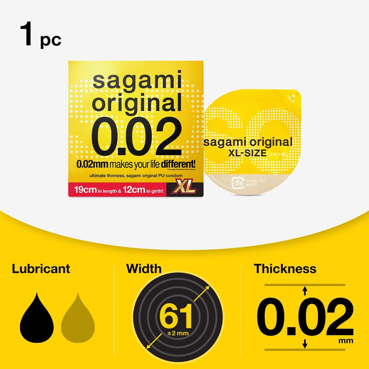 Sagami Original 0.01 & 0.02 PU Condoms Experience 5'S Pack image number 1