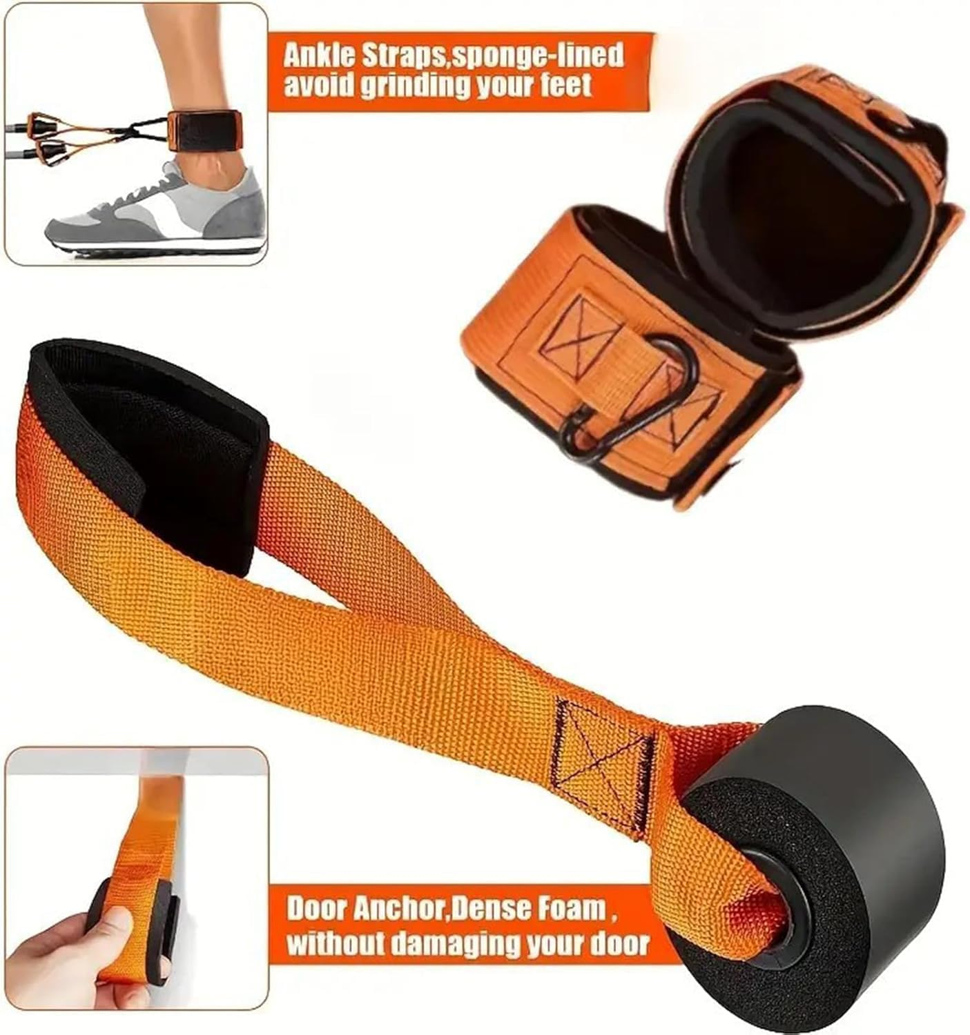 Resistance Bands Set, 300LBS Heavy Exercise Bands with Handles, Fitness Bands for Working Out, Workout Bands for Men, Weight Bands Set for Muscle Training, Strength, Slim, Yoga, Home Gym - Orange image number 6