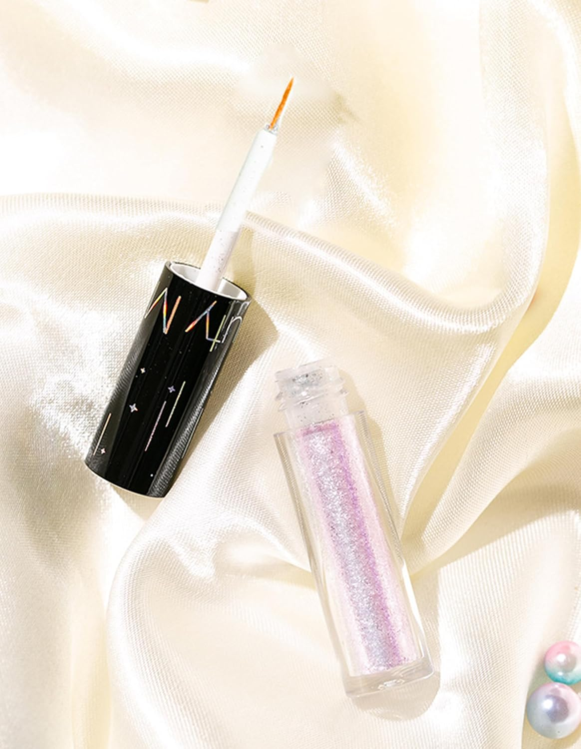 Erinde Liquid Glitter Eyeshadow, Highly Pigmented Shimmer Metallic Eye Makeup, Lightweight Waterproof Texture, Long Lasting Eye Shadow for Women, Colorful Eyeshadow, 1# - 1 image number 6